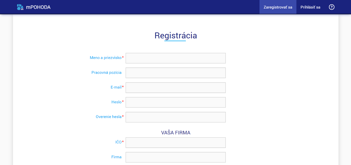 Registrácia