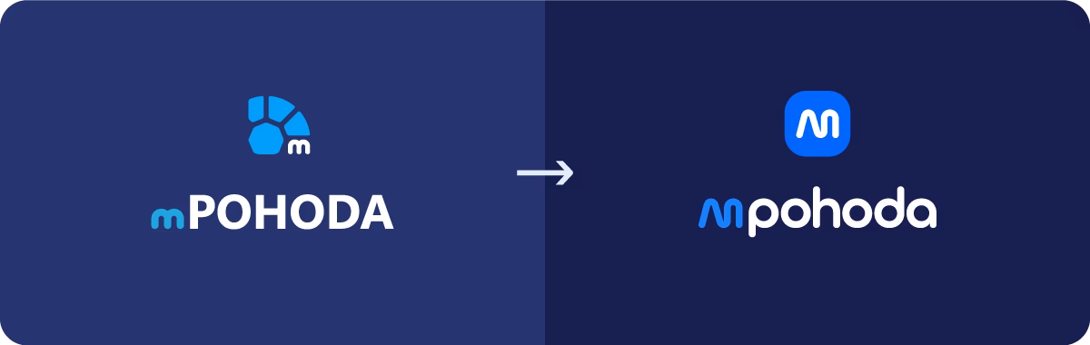 Porovnanie loga mPohody pred a po vystihuje jasné smerovanie značky