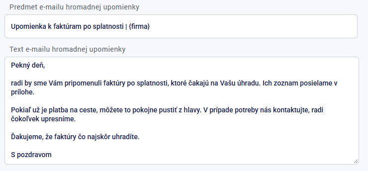Nemusíš rozpisovať upomienku ku každej faktúre jedného zákazníka zvlášť - na to je hromadná upomienka