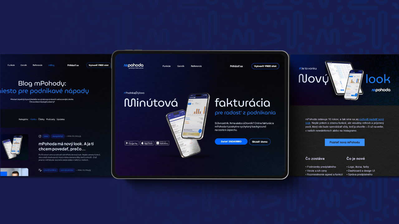 Nový design promo webu, mBlogu a newsletterov fakturácie mPohoda